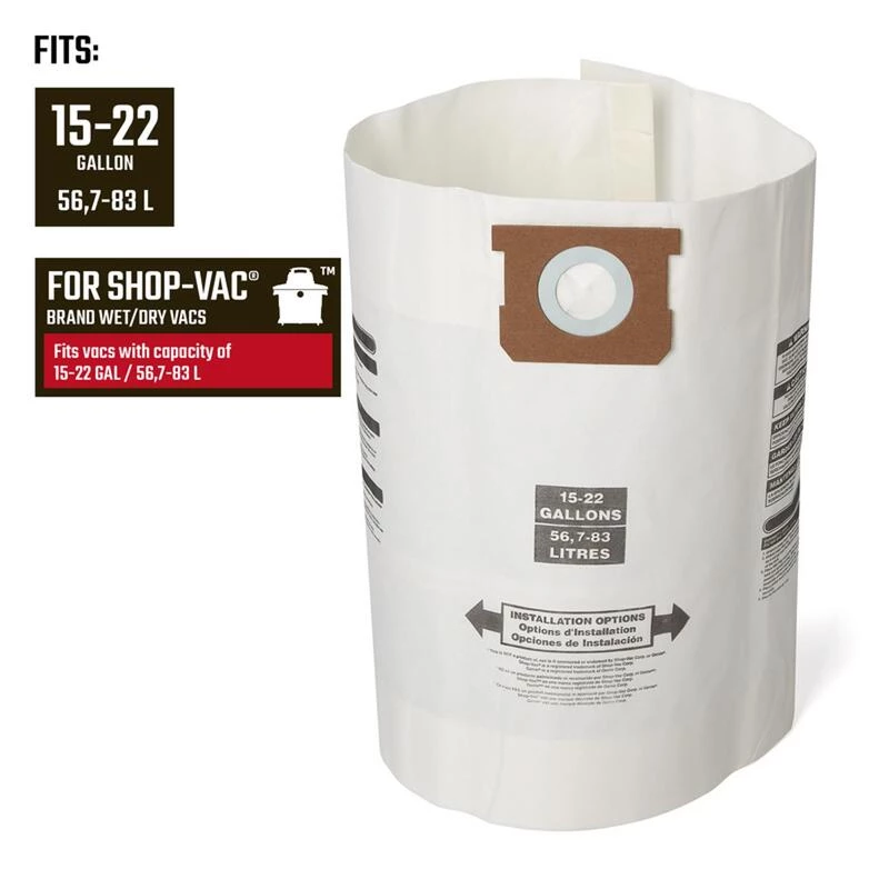 Discount ๐ Craftsman 2 in. L X 10 in. W Wet/Dry Vac Filter Bag 15-22 gal 3 pc ๐ 4 Discount ๐ Craftsman 2 in. L X 10 in. W Wet/Dry Vac Filter Bag 15-22 gal 3 pc ๐ - Image 2