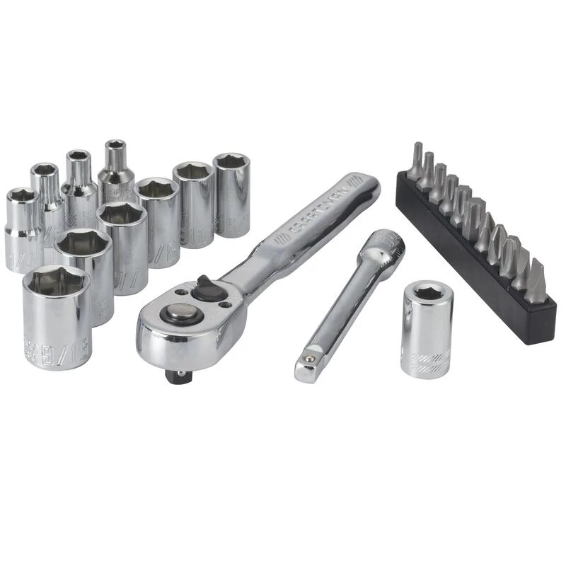 Wholesale 🎁 Craftsman 1/4 in. drive SAE 6 Point Mechanic's Tool Set 24 pc 🛒 3 Wholesale 🎁 Craftsman 1/4 in. drive SAE 6 Point Mechanic's Tool Set 24 pc 🛒