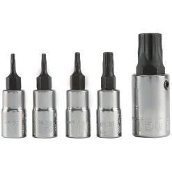 Wholesale โ Craftsman 1/4 and 3/8 in. drive Tamperproof Torx Bit Socket Set 5 pc โญ