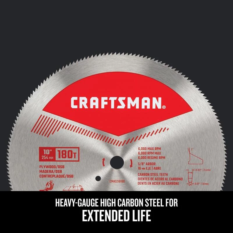 New ๐ Craftsman 10 in. D X 5/8 in. Steel Circular Saw Blade 180 teeth 1 pc โ๏ธ 6 New ๐ Craftsman 10 in. D X 5/8 in. Steel Circular Saw Blade 180 teeth 1 pc โ๏ธ - Image 4