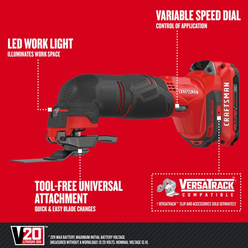 Buy ๐ Craftsman 20 V Cordless Oscillating Multi-Tool Kit (Battery & Charger) ๐ 4 Buy ๐ Craftsman 20 V Cordless Oscillating Multi-Tool Kit (Battery & Charger) ๐ - Image 2