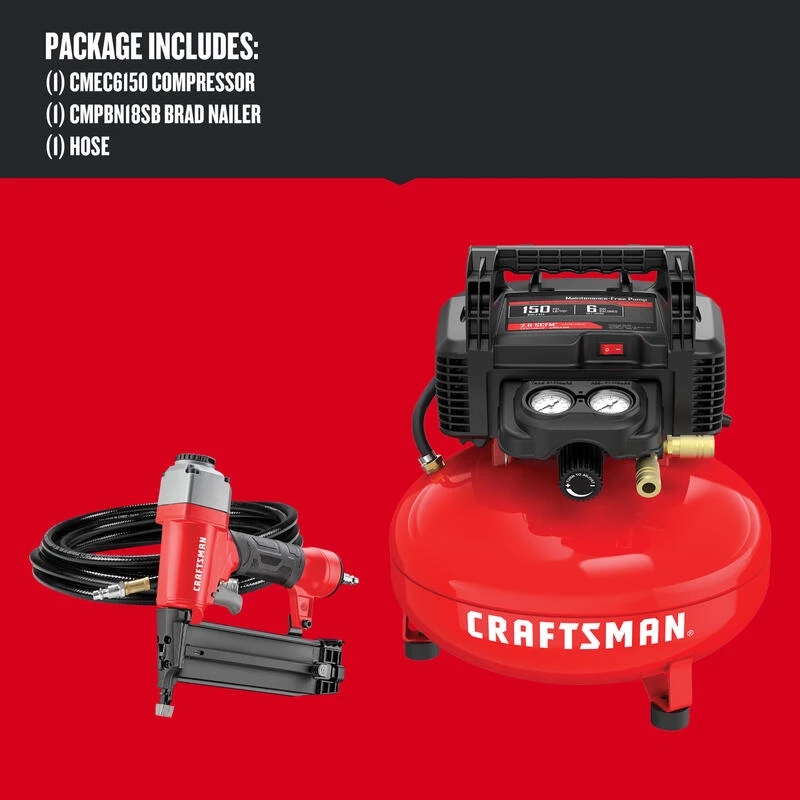 Top 10 ❤️ Craftsman 6 gal Pancake Portable Brad Nailer and Air Compressor Combo Kit 150 psi 0.8 HP 🎉 4 Top 10 ❤️ Craftsman 6 gal Pancake Portable Brad Nailer and Air Compressor Combo Kit 150 psi 0.8 HP 🎉 - Image 2