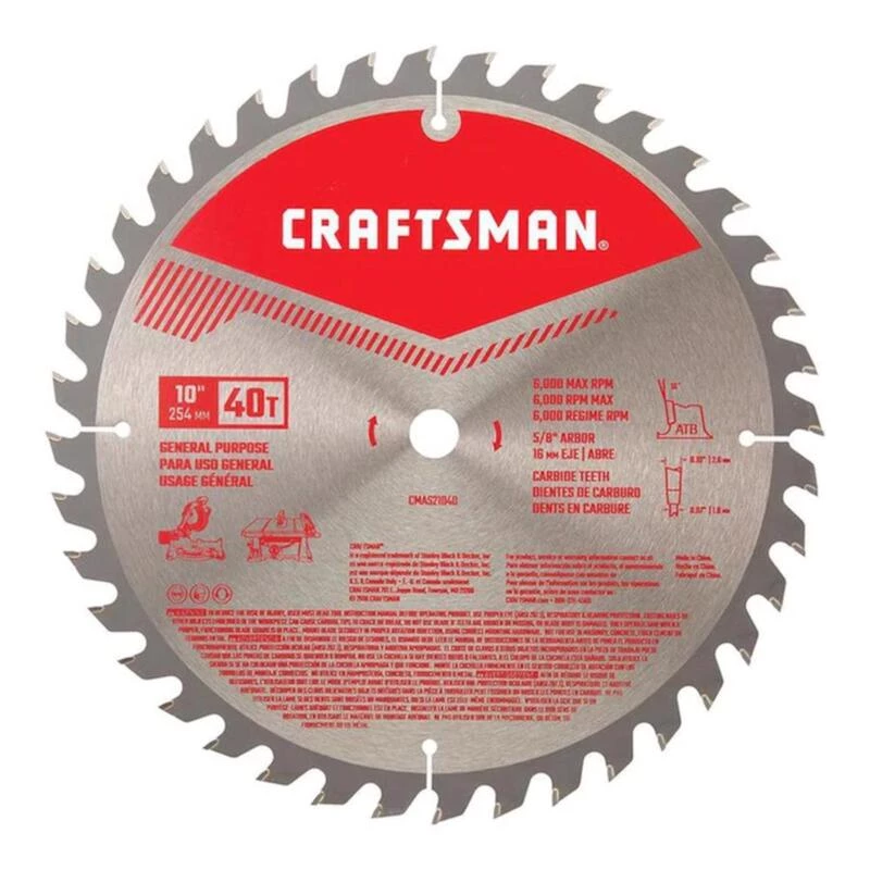 Best deal ๐งจ Craftsman 10 in. D X 5/8 in. Carbide Circular Saw Blade 40 teeth 1 pk โ 3 Best deal ๐งจ Craftsman 10 in. D X 5/8 in. Carbide Circular Saw Blade 40 teeth 1 pk โ