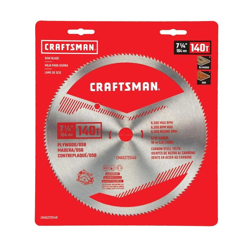Flash Sale โ Craftsman 7-1/4 in. D X 5/8 in. Plywood Carbon Steel Circular Saw Blade 140 teeth 1 pk ๐ 4 Flash Sale โ Craftsman 7-1/4 in. D X 5/8 in. Plywood Carbon Steel Circular Saw Blade 140 teeth 1 pk ๐ - Image 2