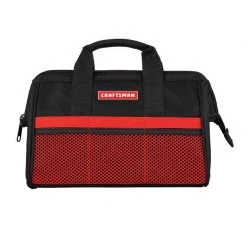 Cheapest 🧨 Craftsman 13 in. W X 9.75 in. H Wide Mouth Tool Bag 6 pocket Black/Red 🔥