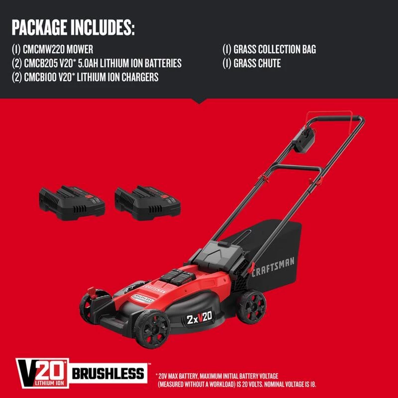 New ✨ Craftsman V20 CMCMW220P2 20 in. 20 V Battery Lawn Mower Kit (Battery & Charger) 🧨 4 New ✨ Craftsman V20 CMCMW220P2 20 in. 20 V Battery Lawn Mower Kit (Battery & Charger) 🧨 - Image 2