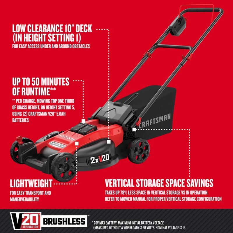 New ✨ Craftsman V20 CMCMW220P2 20 in. 20 V Battery Lawn Mower Kit (Battery & Charger) 🧨 5 New ✨ Craftsman V20 CMCMW220P2 20 in. 20 V Battery Lawn Mower Kit (Battery & Charger) 🧨 - Image 3