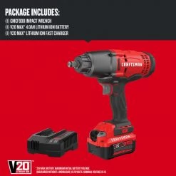 Buy 😀 Craftsman 20 V 1/2 in. Cordless Brushed Impact Wrench Kit (Battery & Charger) 🛒 -Craftsman Sales 2022 96e2f634 ba6f 43ae a166 4f7bcbbeae44