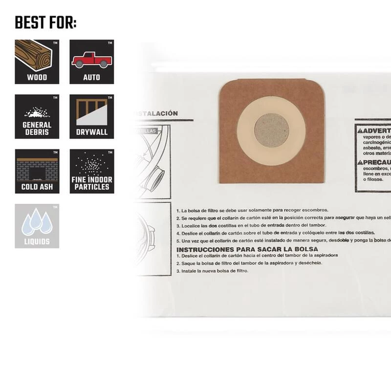 Wholesale ๐ Craftsman 2 in. L X 11 in. W Wet/Dry Vac Dust Bag 12 gal 2 pc ๐ 5 Wholesale ๐ Craftsman 2 in. L X 11 in. W Wet/Dry Vac Dust Bag 12 gal 2 pc ๐ - Image 3