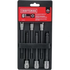 Discount 🛒 Craftsman 1/4 and 3/8 in. drive SAE 6 Point Long Ball Hex Bit Socket Set 6 pc 😍