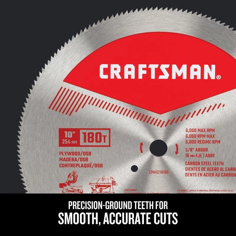 New ๐ Craftsman 10 in. D X 5/8 in. Steel Circular Saw Blade 180 teeth 1 pc โ๏ธ 5 New ๐ Craftsman 10 in. D X 5/8 in. Steel Circular Saw Blade 180 teeth 1 pc โ๏ธ - Image 3