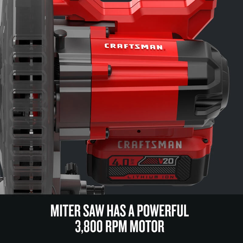 Best Sale ❤️ Craftsman 20 V 7-1/4 in. Cordless Sliding Miter Saw Kit (Battery & Charger) 🤩 9 Best Sale ❤️ Craftsman 20 V 7-1/4 in. Cordless Sliding Miter Saw Kit (Battery & Charger) 🤩 - Image 7