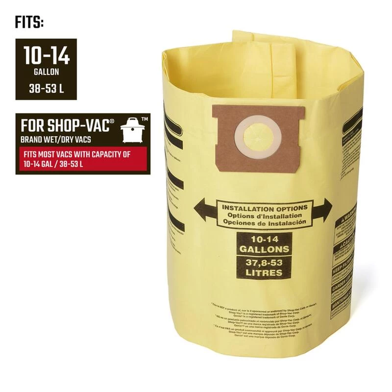 Best deal 🤩 Craftsman 2 in. L X 9.5 in. W Wet/Dry Vac Filter Bag 10-14 gal 2 pc 🔥 4 Best deal 🤩 Craftsman 2 in. L X 9.5 in. W Wet/Dry Vac Filter Bag 10-14 gal 2 pc 🔥 - Image 2