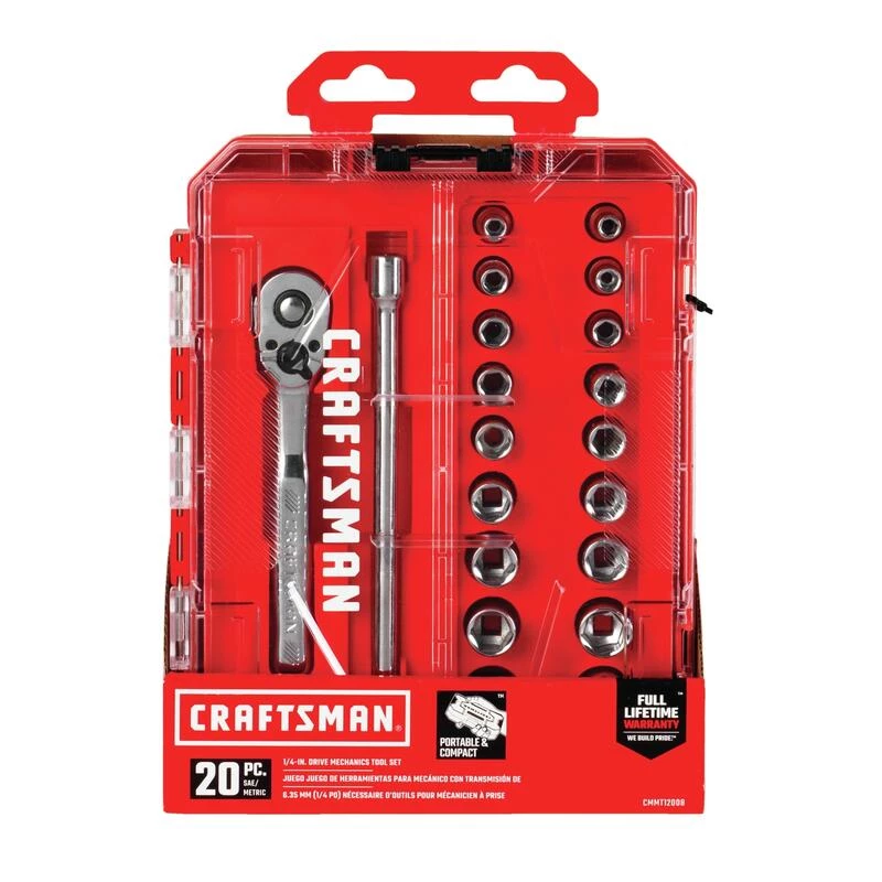 Best Pirce 😀 Craftsman 1/4 in. drive Metric and SAE 6 Point Socket and Ratchet Set 20 pc 👍 8 Best Pirce 😀 Craftsman 1/4 in. drive Metric and SAE 6 Point Socket and Ratchet Set 20 pc 👍 - Image 6