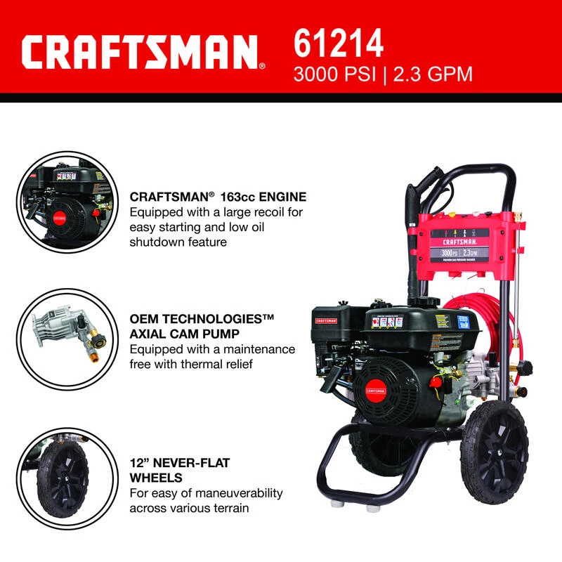 Wholesale ๐ฏ Craftsman CMXGWFN061214 CRX 3000 psi Gas 2.3 gpm Pressure Washer ๐งจ 6 Wholesale ๐ฏ Craftsman CMXGWFN061214 CRX 3000 psi Gas 2.3 gpm Pressure Washer ๐งจ - Image 4
