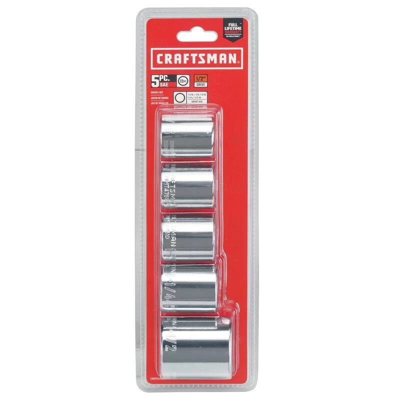 Deals 🎁 Craftsman 1-1/2 in. X 1/2 in. drive SAE 12 Point Standard Socket Set 5 pc ⭐ 5 Deals 🎁 Craftsman 1-1/2 in. X 1/2 in. drive SAE 12 Point Standard Socket Set 5 pc ⭐ - Image 3